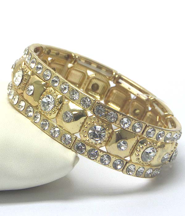 Crystal triple line stretch bracelet