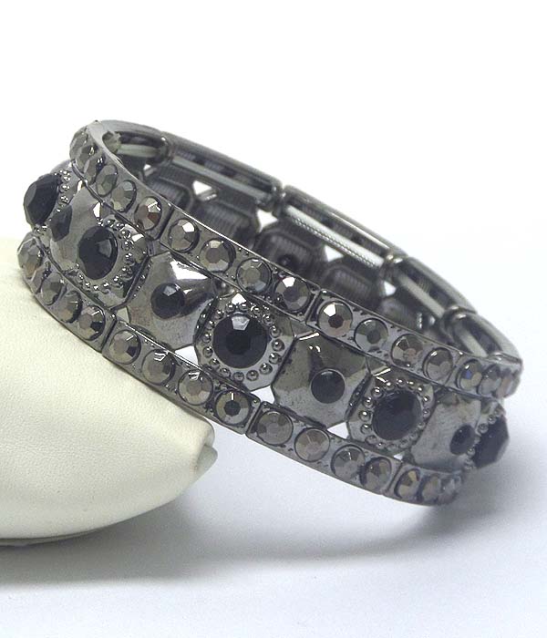 Crystal triple line stretch bracelet