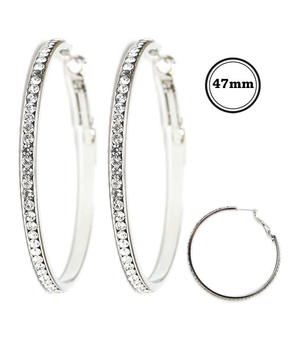 Crystal pave hoop earring