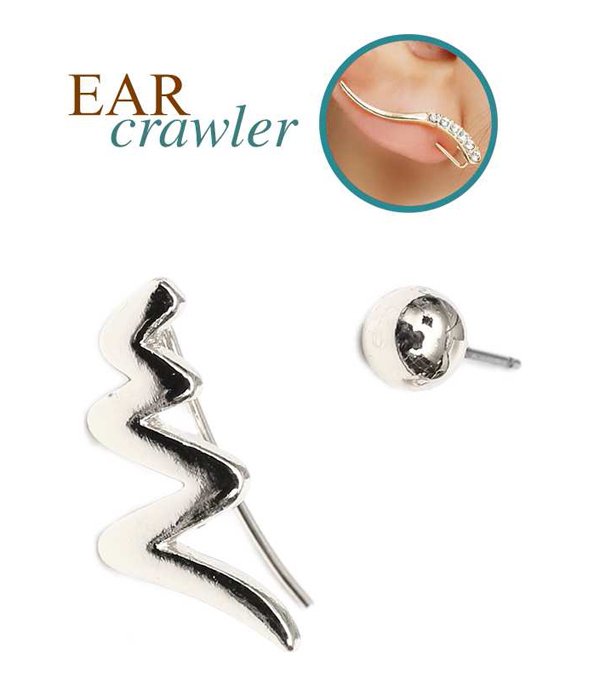 Metal zigzag ear crawler earring