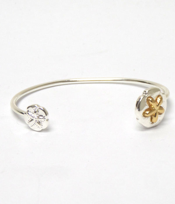 Sand dollar metal cuff bracelet