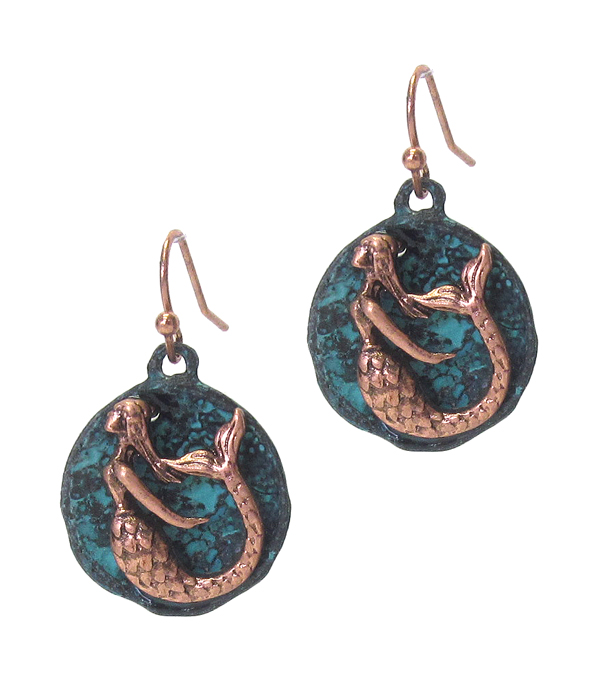 Sealife theme disc earring - mermaid