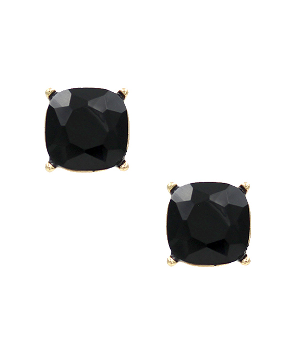 FACET STONE STUD EARRING