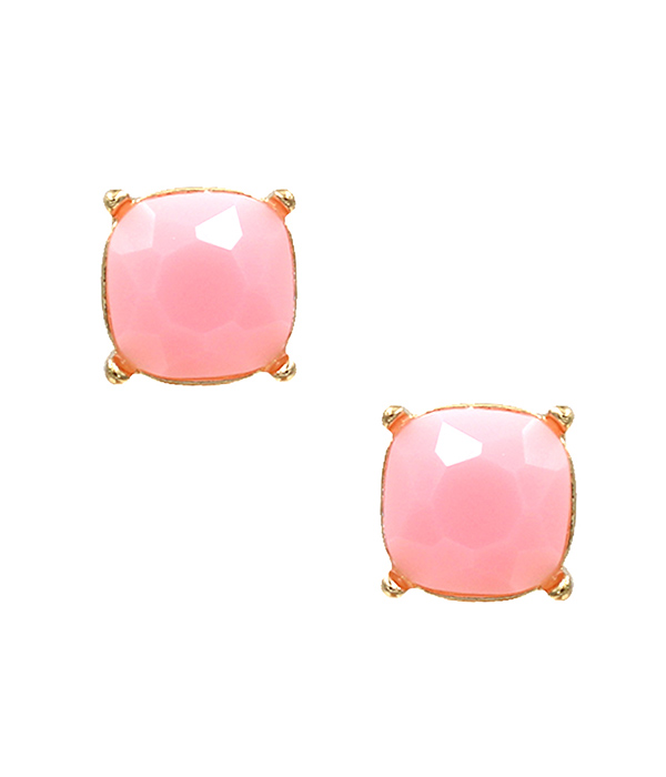 FACET STONE STUD EARRING