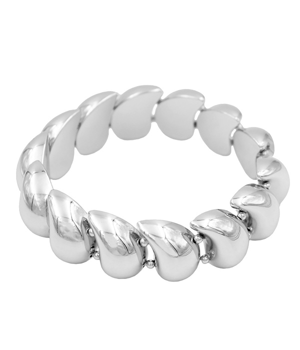 MULTI METAL TEARDROP STRETCH BRACELET