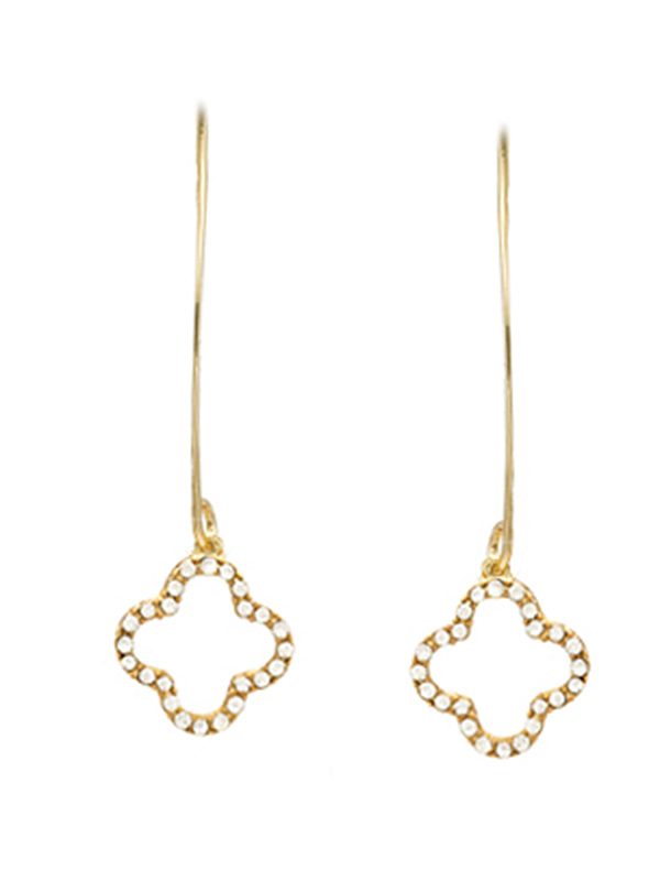 Clover wire drop earring