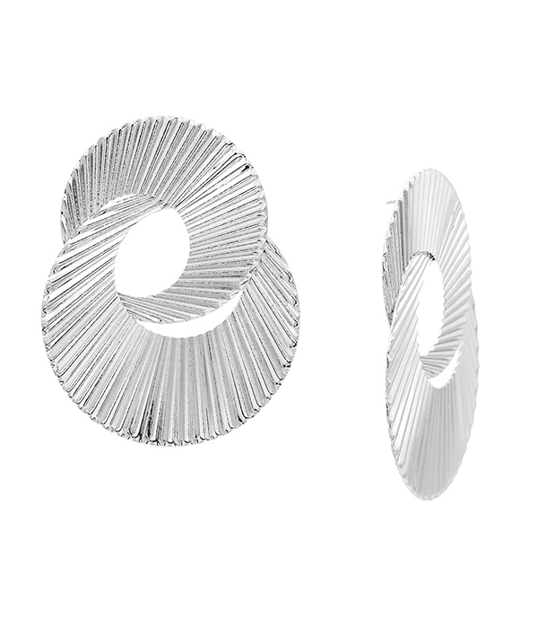 PLEAT TEXTURED DOUBLE DISC EARRING