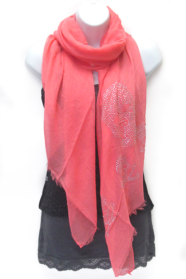 Glittering skull scarf