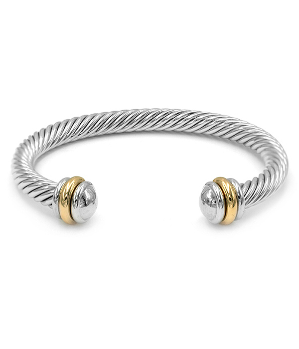 DESIGNER TEXTURED METAL ROPE BANGLE BRACELET