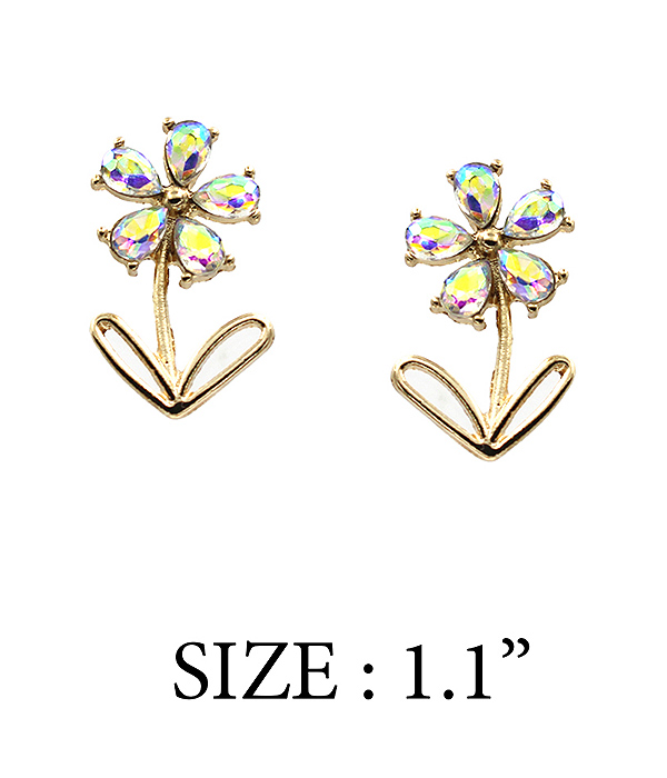 CRYSTAL FLOWER EARRING