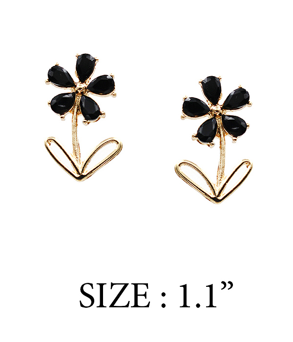 Crystal flower earring