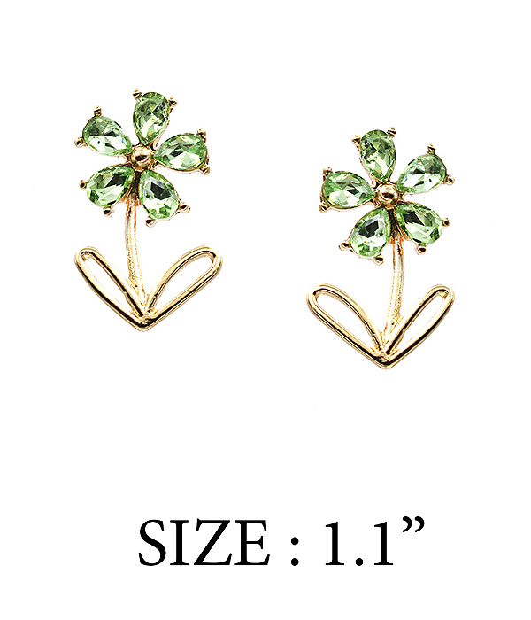 Crystal flower earring