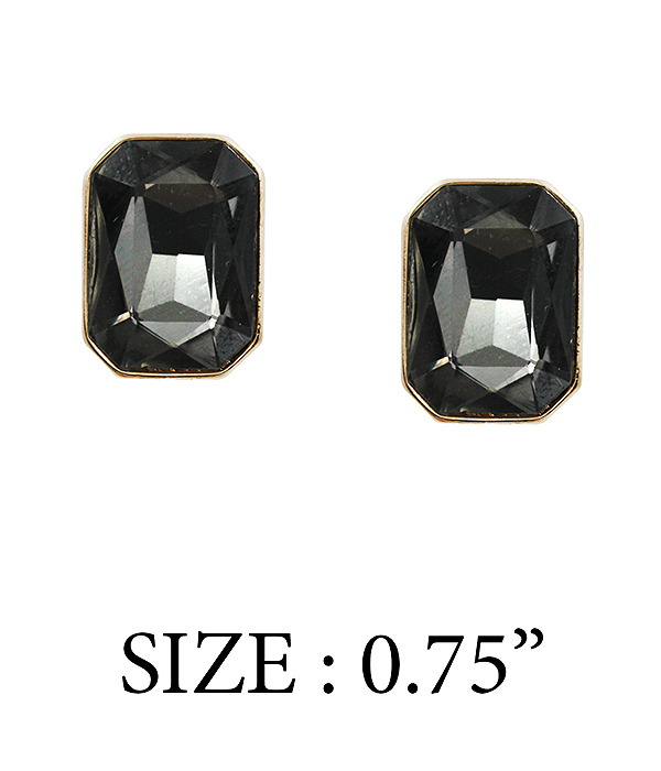 FACET STONE STUD EARRING