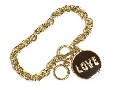 Crystal and enmel disk bracelet