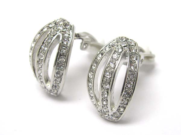 Crystal stud clip on earring