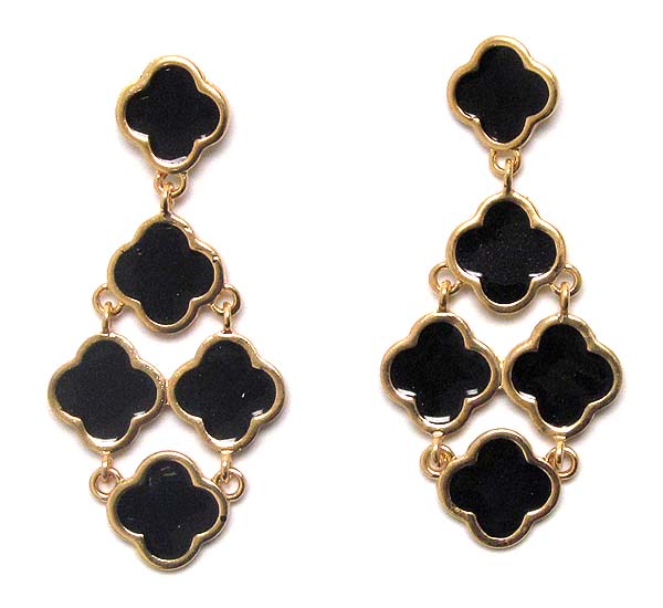 Multi metal epoxy flower drop earring