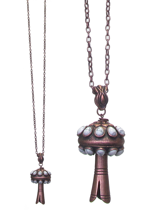 Squash blossom piece large pendant long necklace