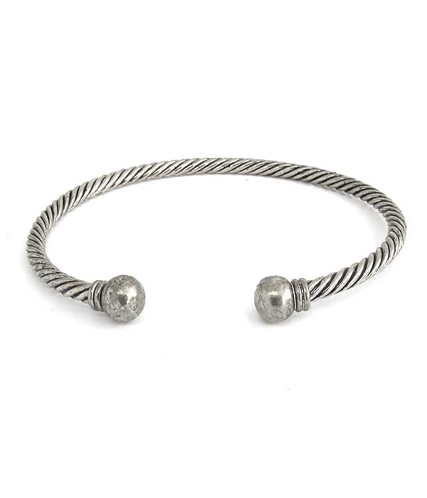 DESIGNER STYLE METAL CABLE BANGLE BRACELET