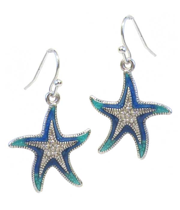 Sealife theme epoxy earring - starfish