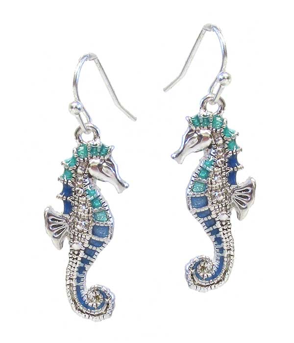 SEALIFE THEME EPOXY EARRING - SEAHORSE