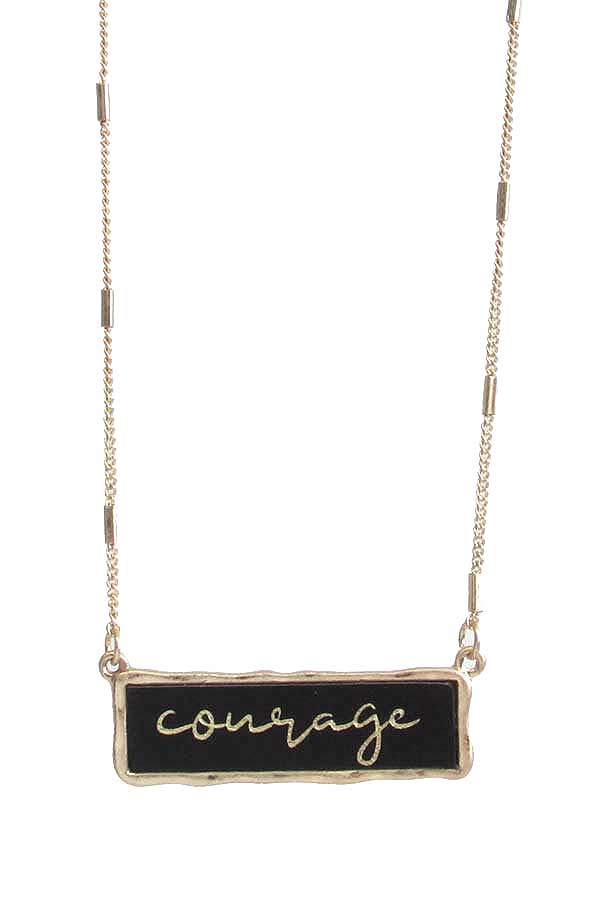 RELIGIOUS INSPIRATION PENDANT NECKLACE - COURAGE