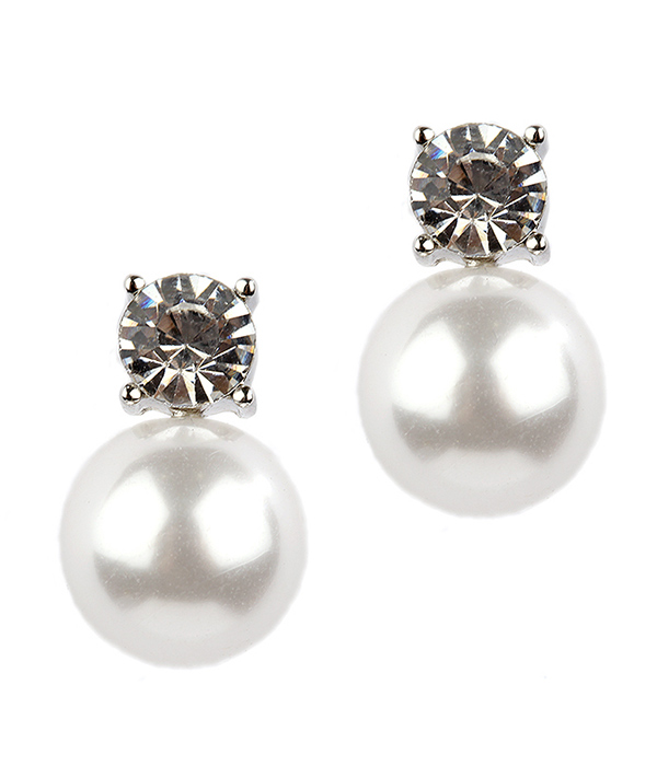 CRYSTAL AND PEARL EARRING