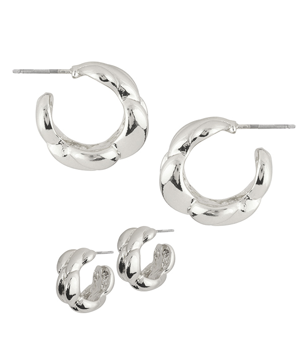 HOLLOW HOOP EARRING