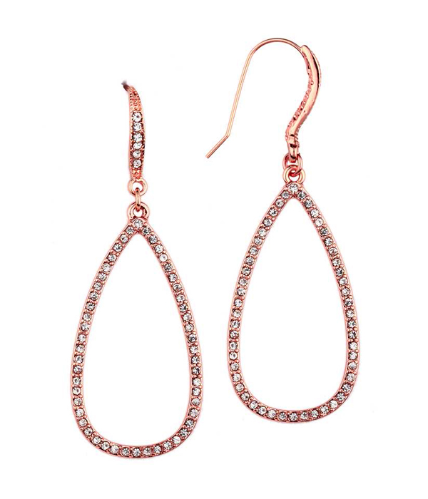 Crystal open teardrop earring