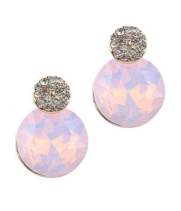 Opal crystal double sided front and back earring