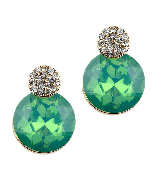 Opal crystal double sided front and back earring