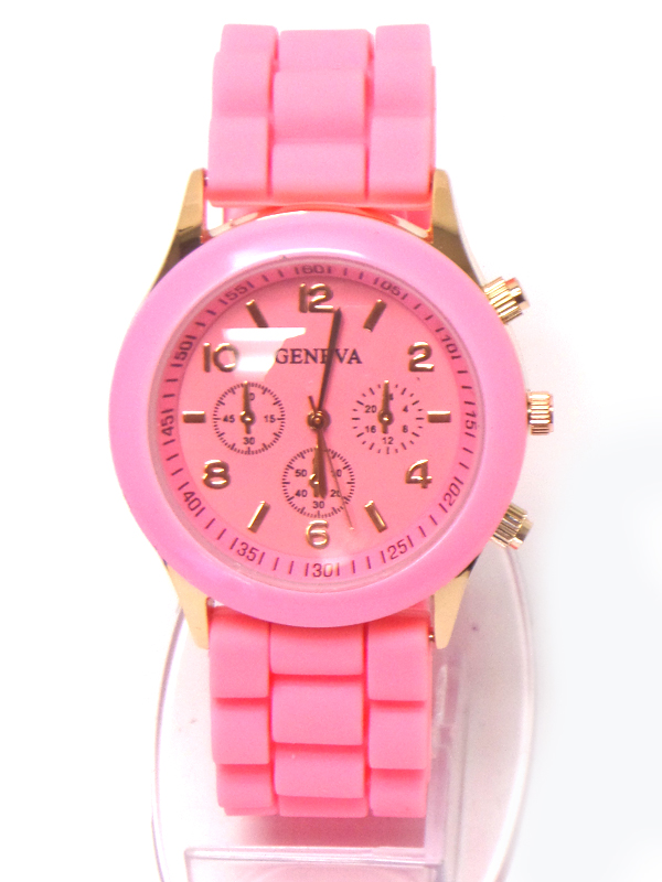 Unisex jelly silicon band wrist watch