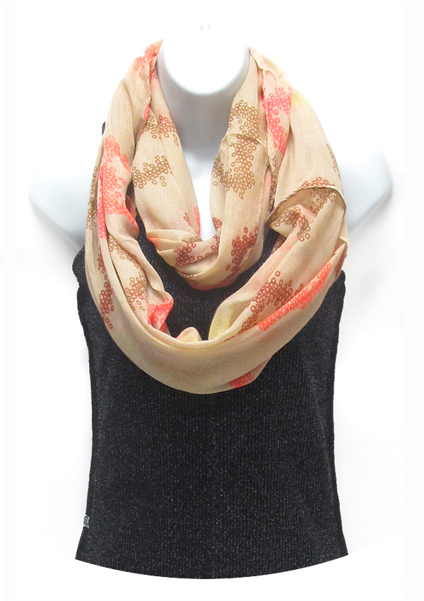 Dotted heart print infinity scarf