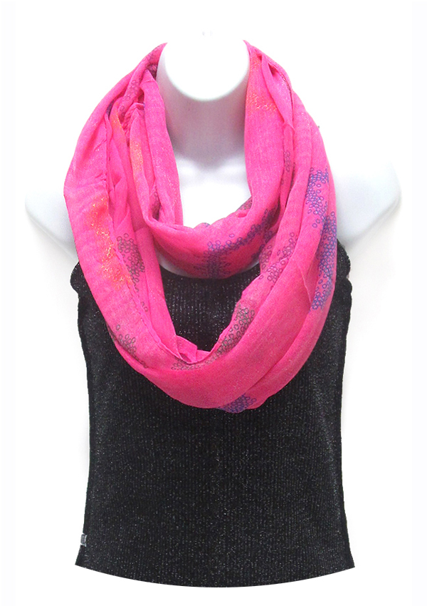 Dotted heart print infinity scarf