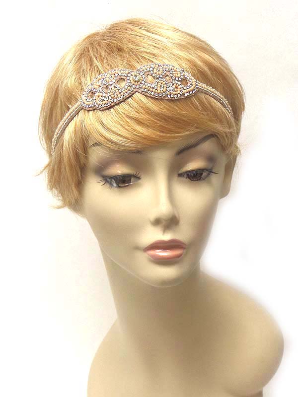 Handmade multi crystal on fabric headband