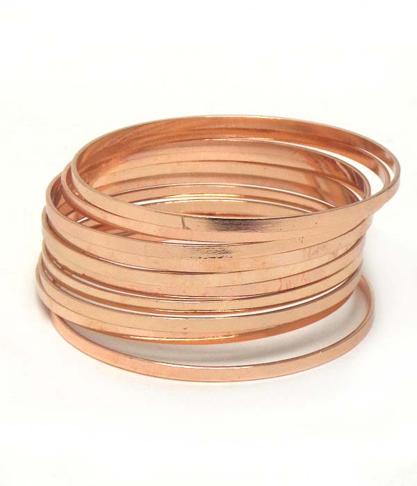 Plain metal bangle bracelet set of 10