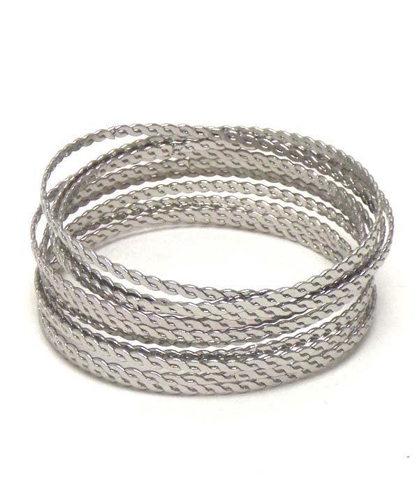Twist metal bangle bracelet set of 10