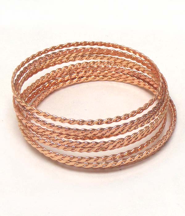 Twist metal bangle bracelet set of 10