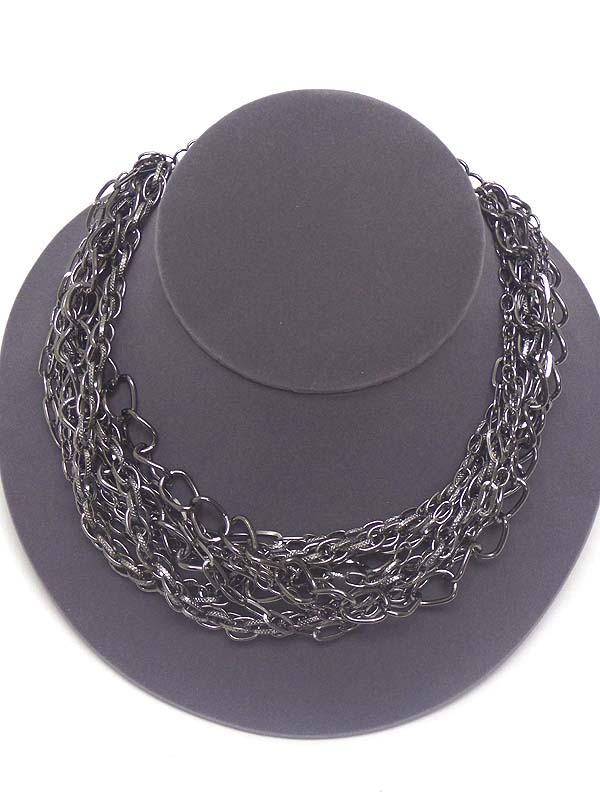 Multi chain mix necklace