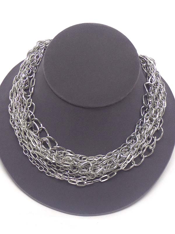 Multi chain mix necklace