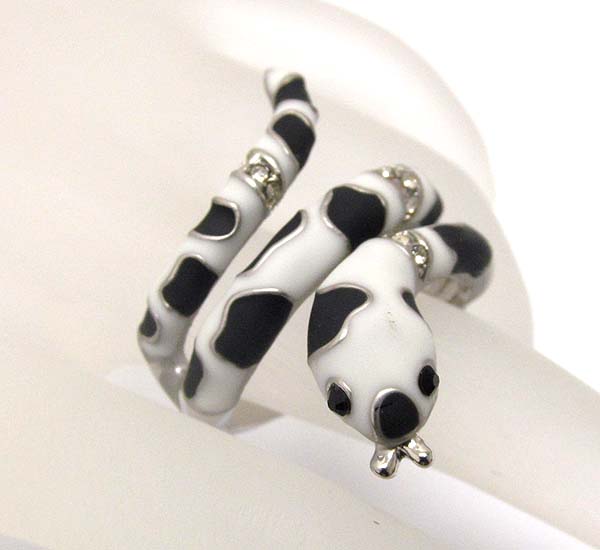 Crystal and epoxy deco snake ring