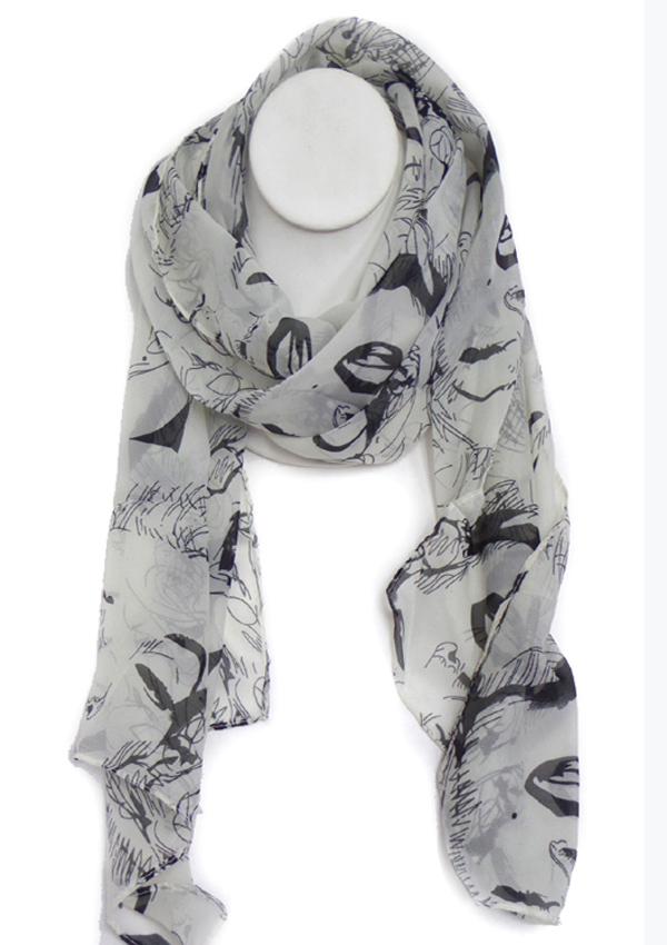 Monroe print scarf