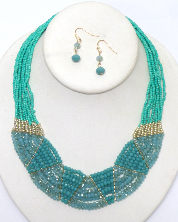 MULTI SEED BEADS NECKLACE SET