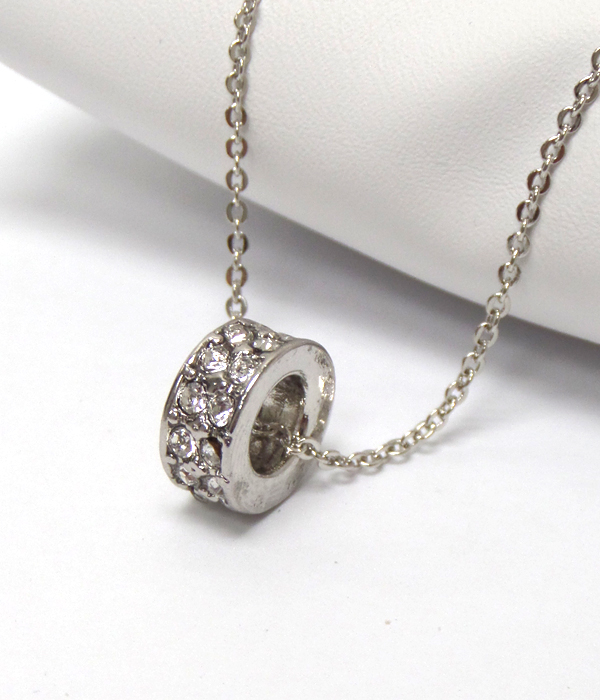 Electro plating crystal ring pendant necklace