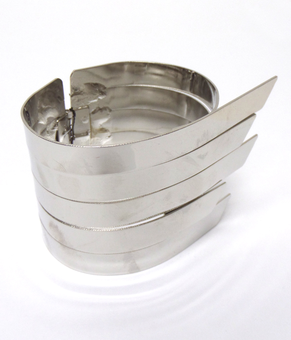 Electro plating architectural hinge bangle bracelet
