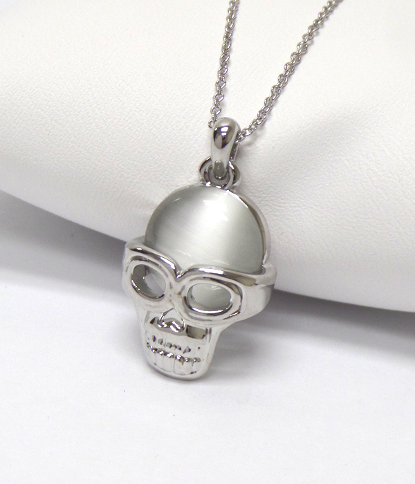 Electro plating skull pendant necklace