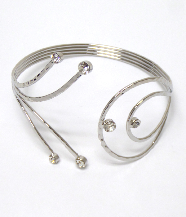 Electro plating crystal and wire arm cuff band
