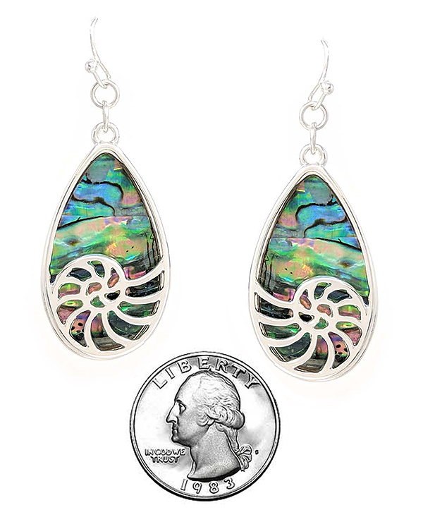 Sealife theme abalone teardrop earring - shell