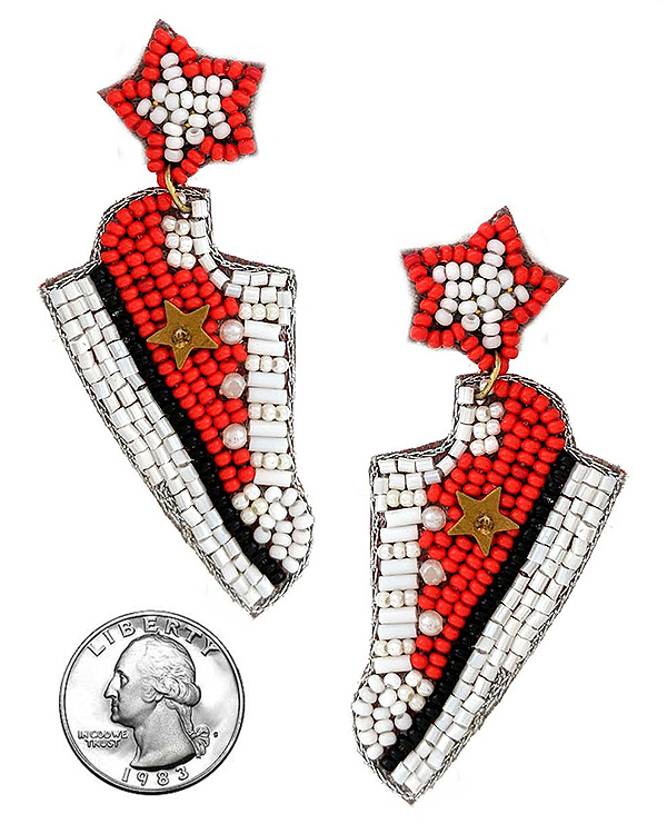 HANDMADE MULTI SEEDBEAD EARRING - SNEAKERS