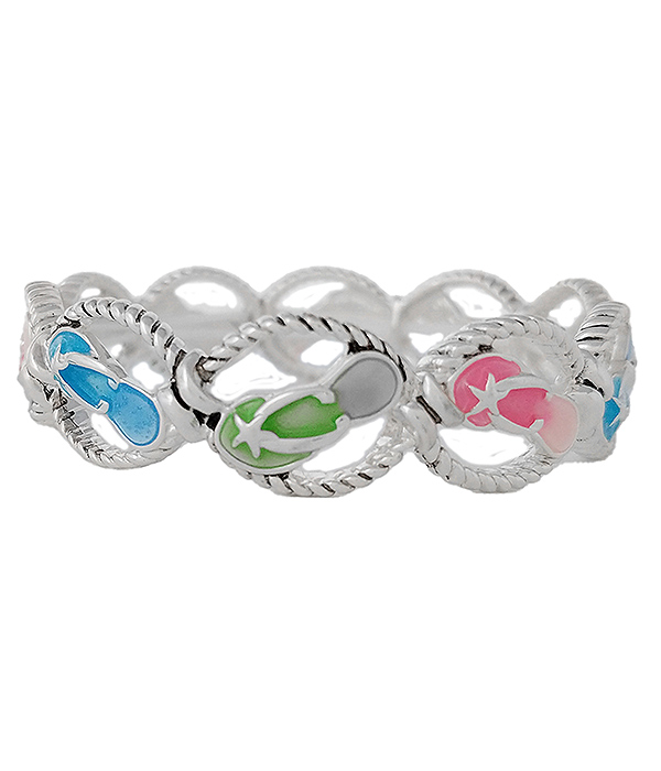 SEALIFE THEME ROPE TEXTURED STRETCH BRACELET - FLIPFLOP