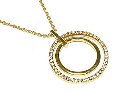 Crystal double round necklace